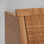 Model GE258 Oak and Cane Sofa Bed